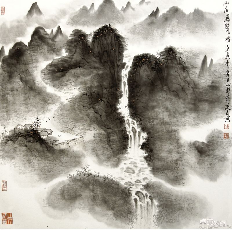 山居瀑声喧 68X68cm