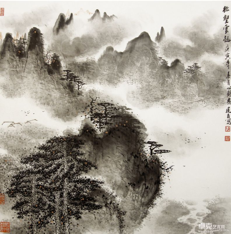 松壑云起 68X68cm