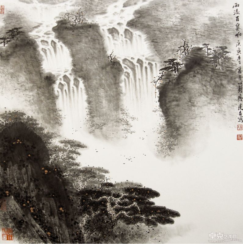 雨后百泉響 68X68cm