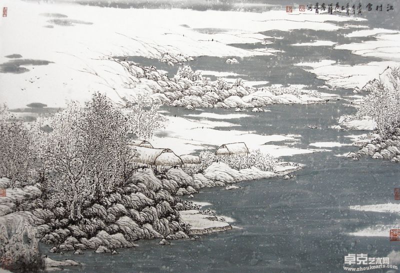 江村雪 103X69cm