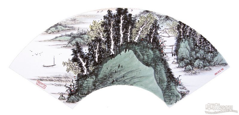 扇面 46X22cm