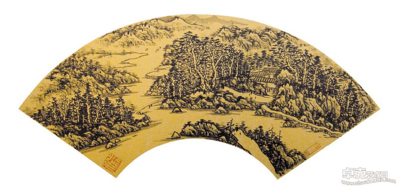扇面 46X22cm