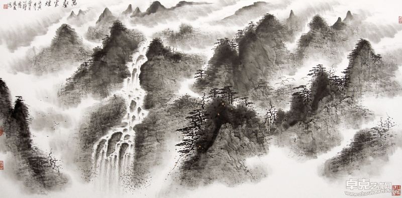 万壑云烟 137X68cm