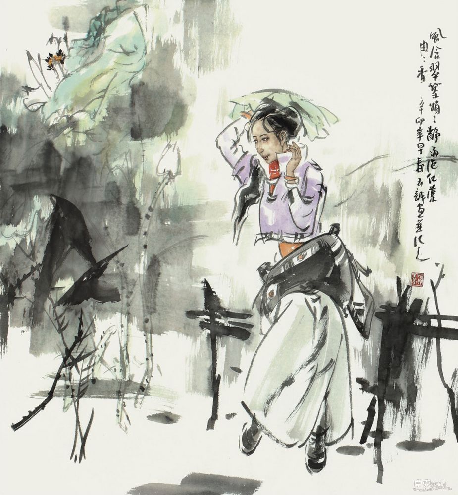 贺玉龙 荷风68X68cm