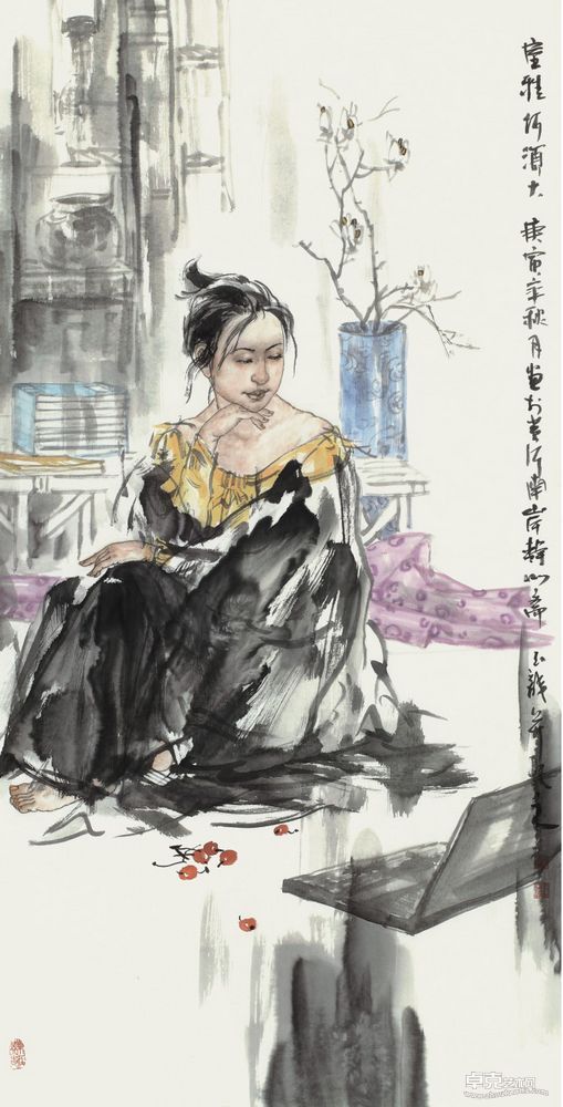 贺玉龙 室雅何须大136X68cm