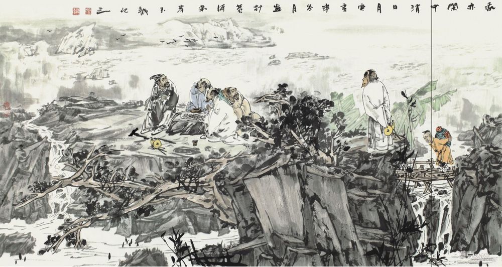 贺玉龙 我亦闲中消日月68X136cm