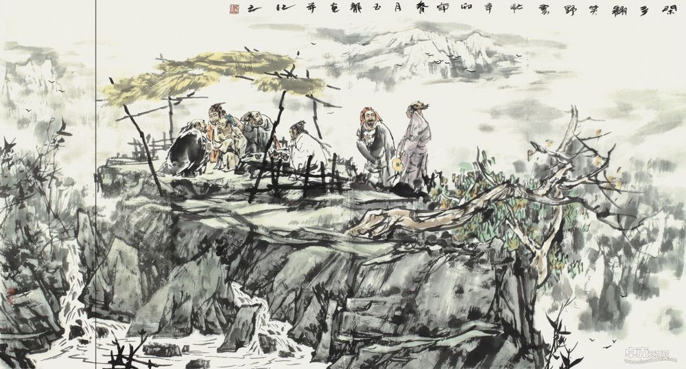 贺玉龙 闲多翻笑野云忙68X136cm