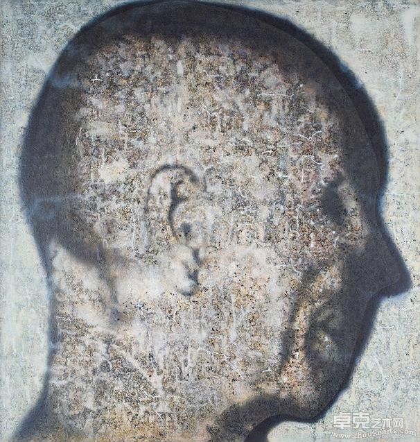 《问》纸本 2010年  100x95cm