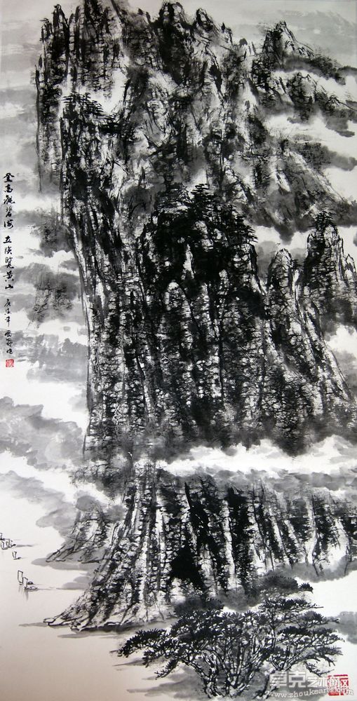 览黄山四尺