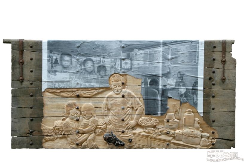 四兄弟_144x317cm_絲網印刷及雕刻_2008