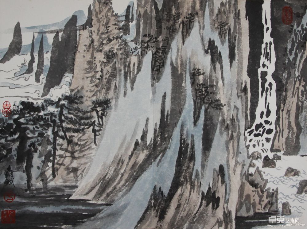 传统山水1462X45cm