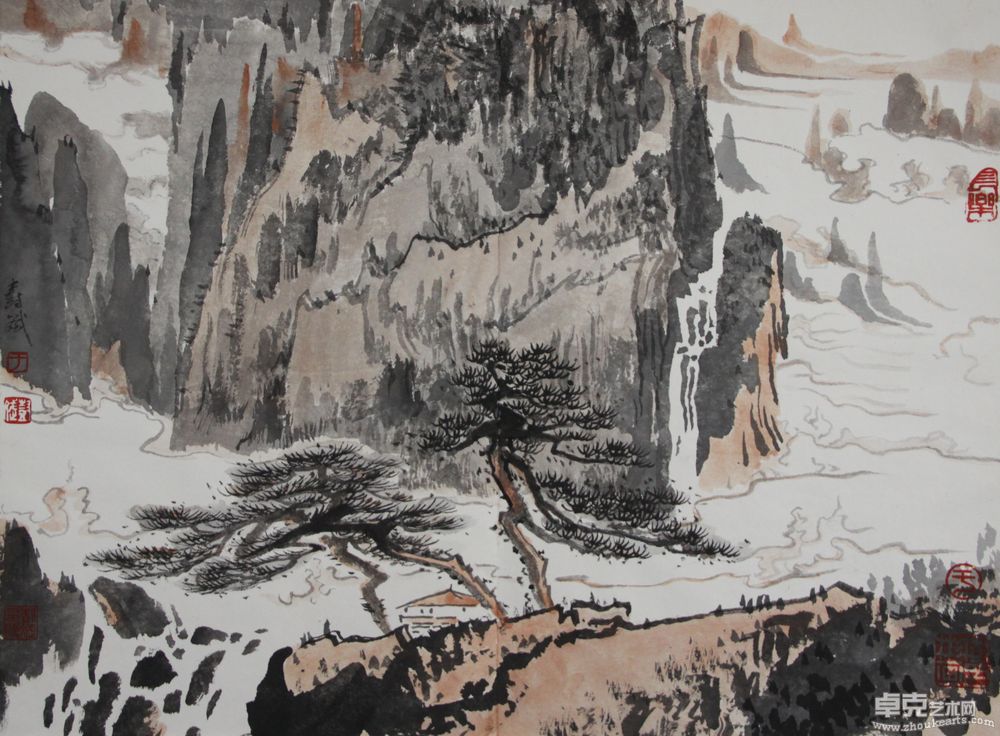 传统山水1662X45cm