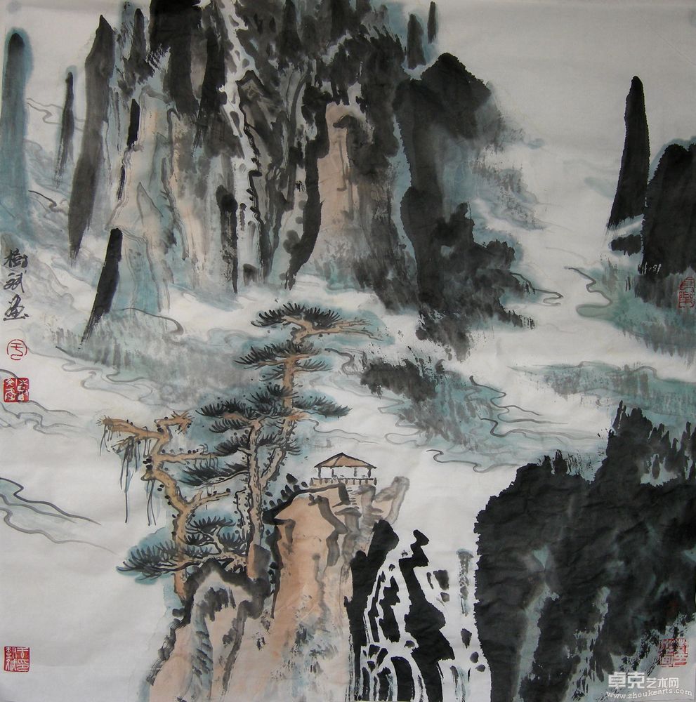 传统山水2268X68cm