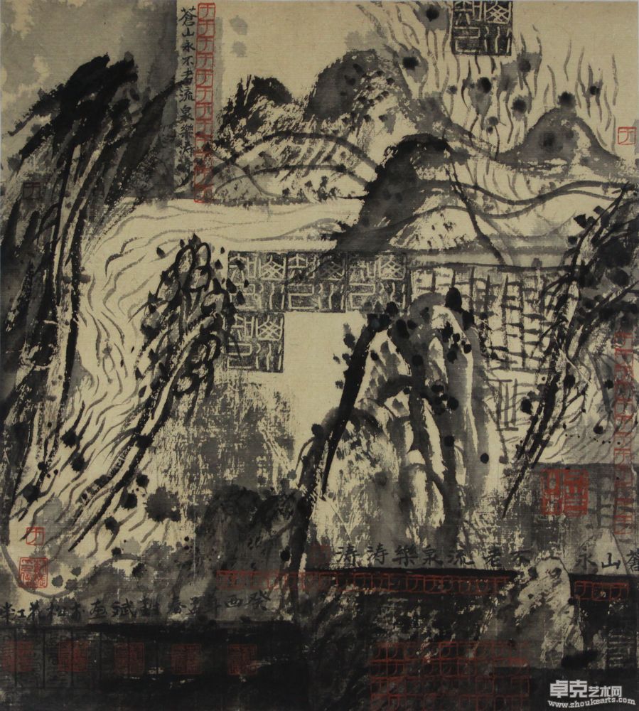 苍山流泉68X68cm