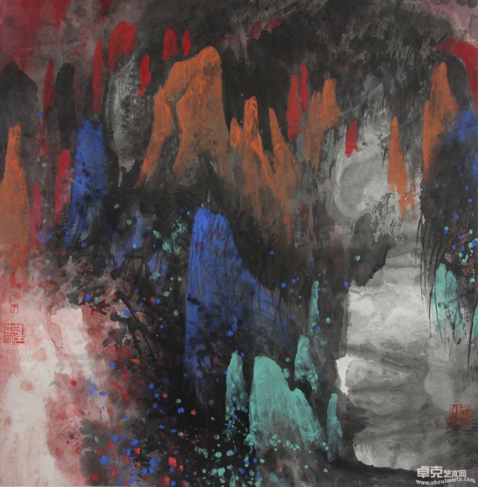 锦绣江山系列之一68X68cm