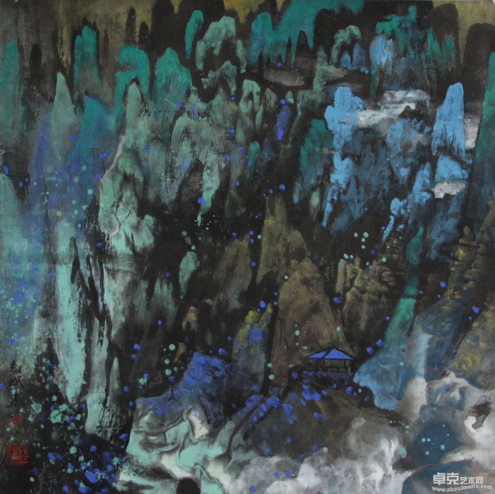 青山叠翠68X68cm
