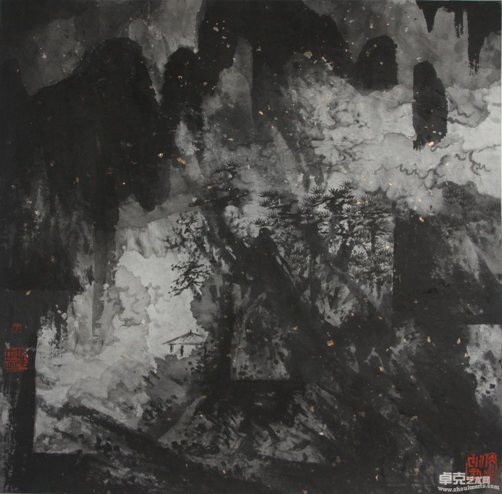 青山万年驻云烟千古悠68X68cm
