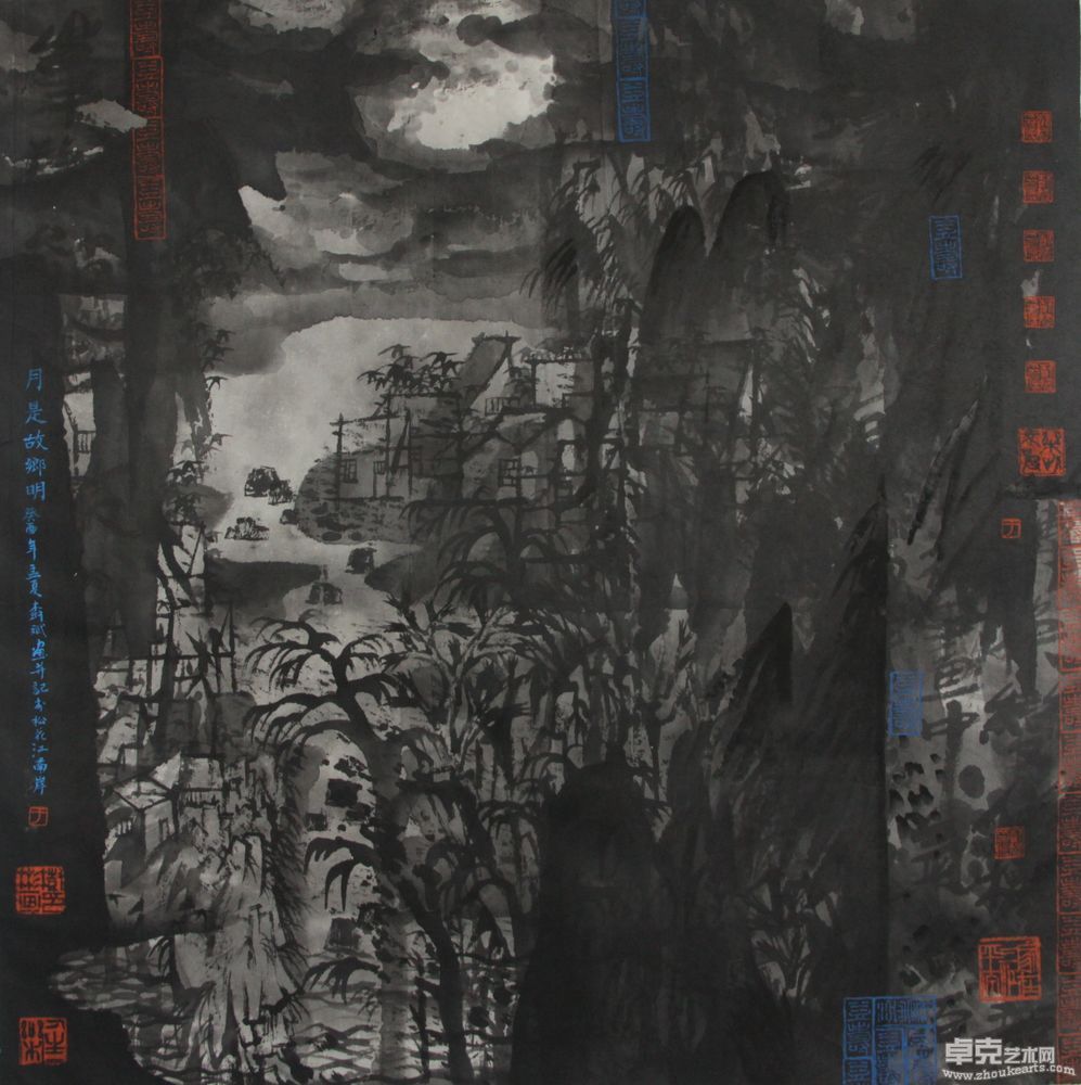 月是故乡明68X68cm