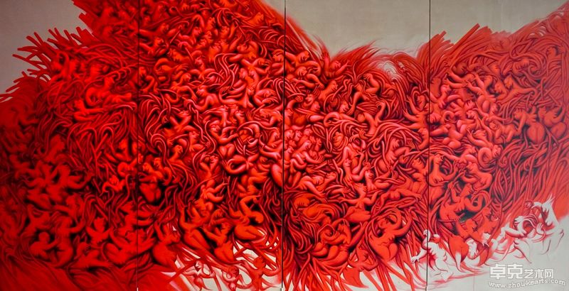 王凤霞   生存状态-红色系列300x600油画