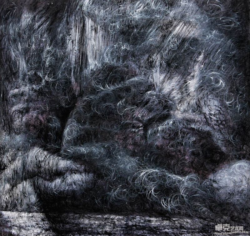 马一鹰，油画《飘逝的记忆》A系列10，146X138CM，2009年
