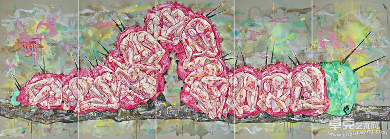 2005-化蝶-1  油画   500X180cm  2005  江海