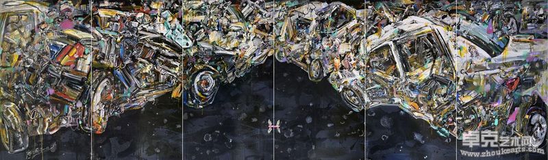 2007-视域的边缘 界   油色  丙烯 亚麻布  600X180cm  2007   江海
