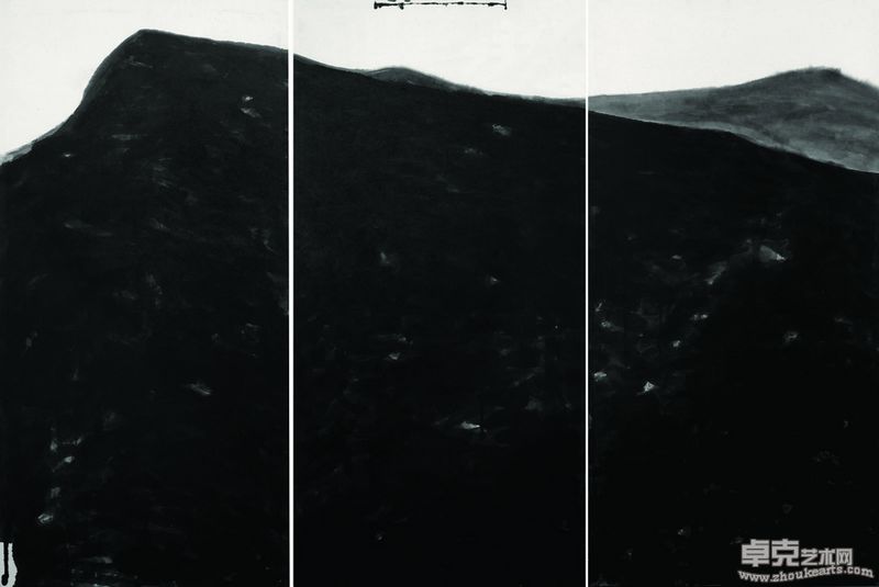 CX010谢海 旅途 墨笔纸本 138cm×69cm×3 2011