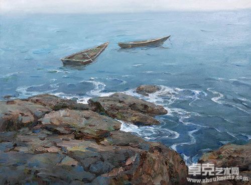 渤海岸 80×60cm 布面油画 2008年