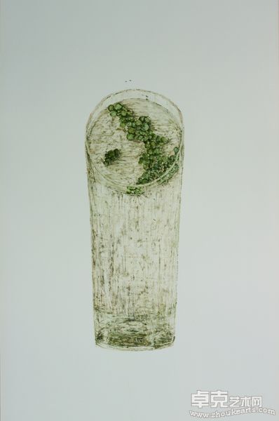 康妮《植物》2010年7#.89.1X58.7cm.纸上油画