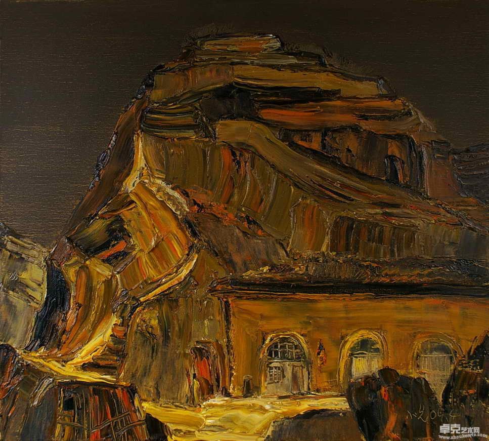 杨家沟老马家90×100油画2009