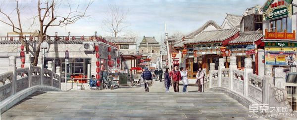 Yinding Bridge in Winter 银锭桥之冬 100 x 252 cm - 2009 by Leung Yun Charm