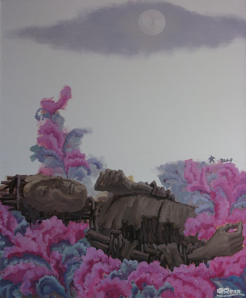 红尘中的泥胎100X120cm