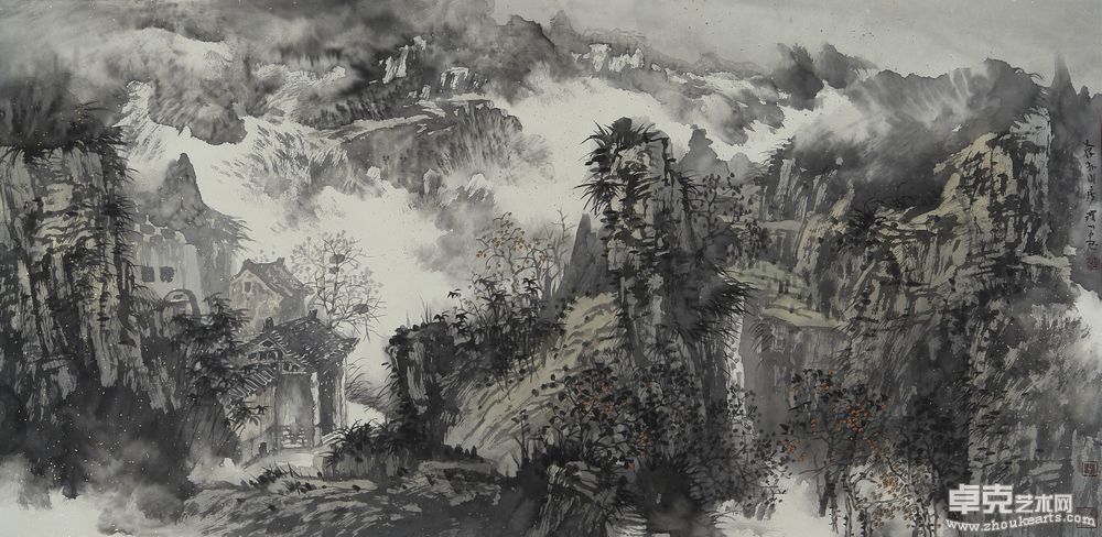 岫翠云深65X134cm