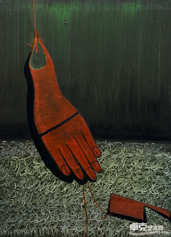 我想砍掉这只手掌，60-80(cm)布面丙烯 油画 2008