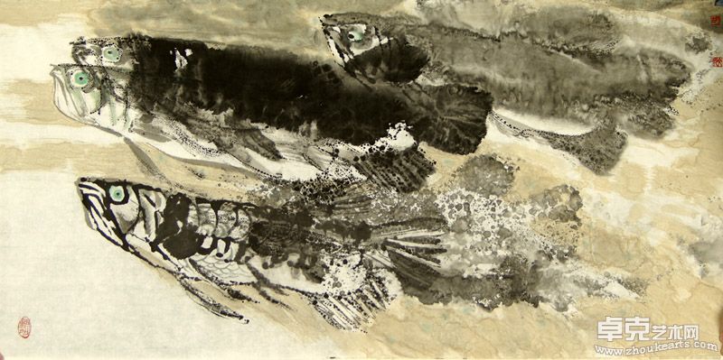 13 金龙 水墨 50x100cm  2010 胡文光