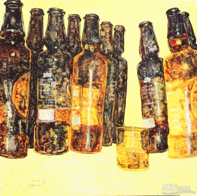 酒瓶NO15。70乘70cm。布面油画