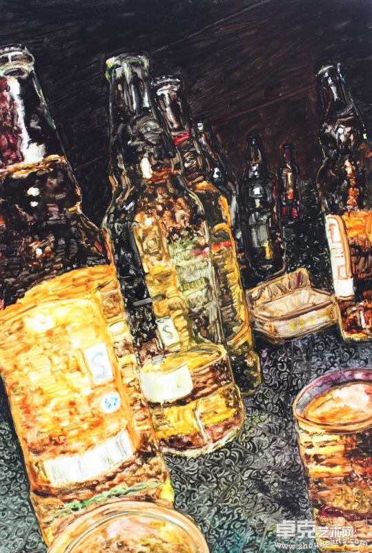 酒瓶NO.4。102乘70cm。布面油画