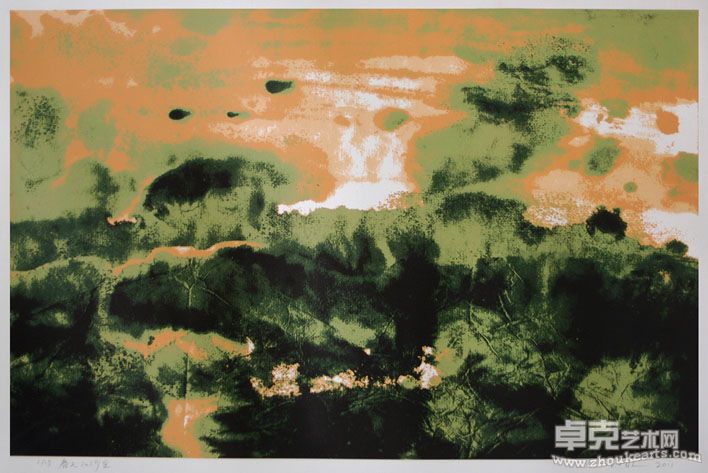 春天的沙尘 丝网版画65x42cm  2011（印数15）