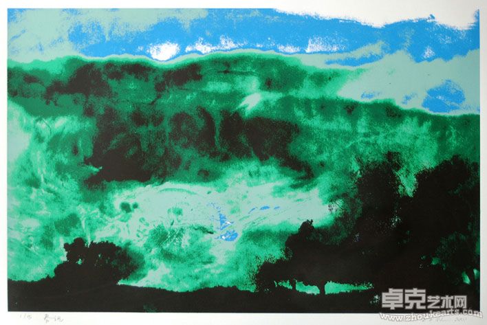 春天的沙尘 丝网版画65x42cm  2011（印数15）