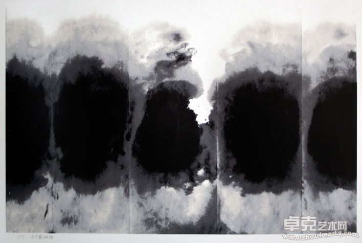 五个黑烟囱 丝网版画65x42cm  2011（印数15）