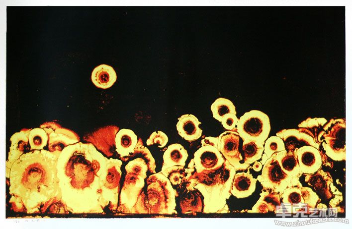 夜色葵园 丝网版画65x40cm  2010（印数20）
