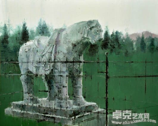 董文通油画作品《守》200X160CM 2010