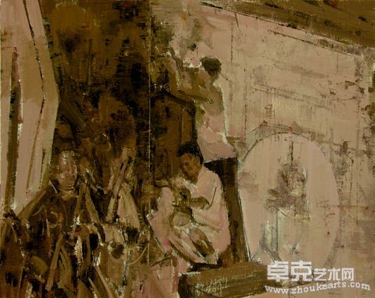 董文通作品《天公造物——永乐宫搬迁 no.19》100x80cm  2009