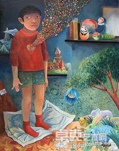 童年不孤单_120X150CM_布面油画_2011年5月 刘冰
