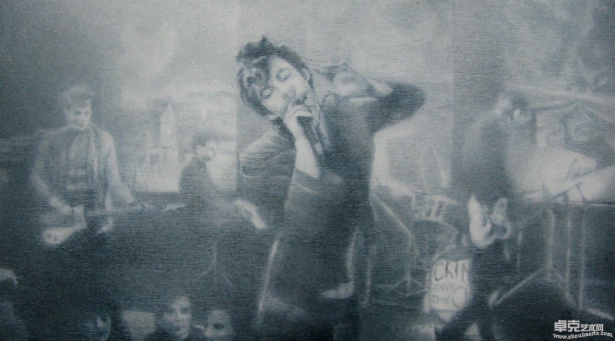 黄静远huang jingyuan，01：21：57,2010，acrylic on wood，18x33cm