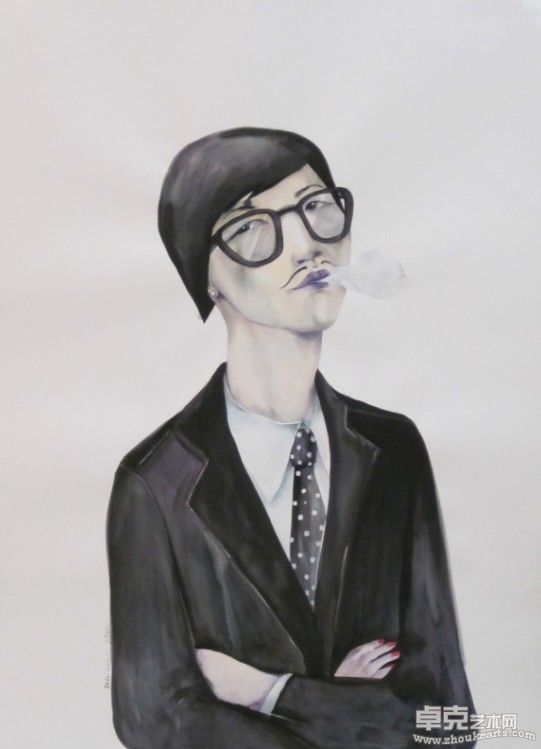 枣子 iris，man，2001.5，纸上水彩 watercolour on paper，105x75.5cm