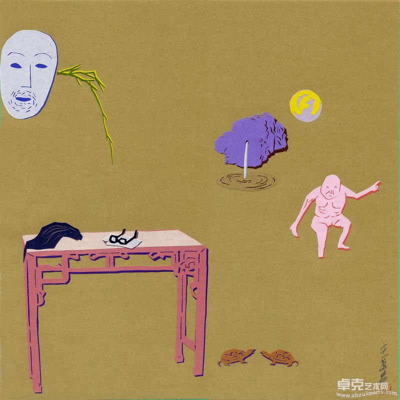 王萬春-禪境 Paper-Cut  on Japan Papers 2005 40×40cm
