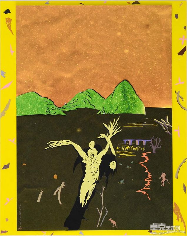 王萬春-混沌之初 Paper-Cut  on Japan Papers 2005 32×40cm