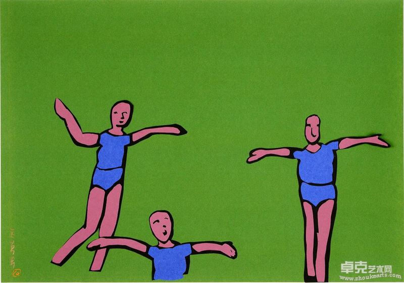 王萬春-舞 混沌之初 Paper-Cut  on Japan Papers 2005 32×40cm