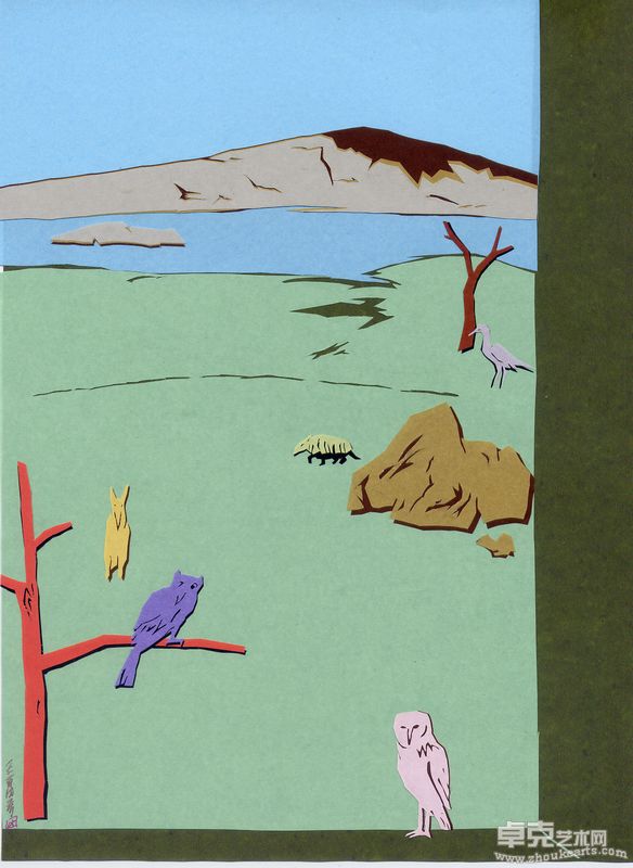 王萬春-遊山記趣Paper-Cut  on Japan Papers 2005 40×40cm